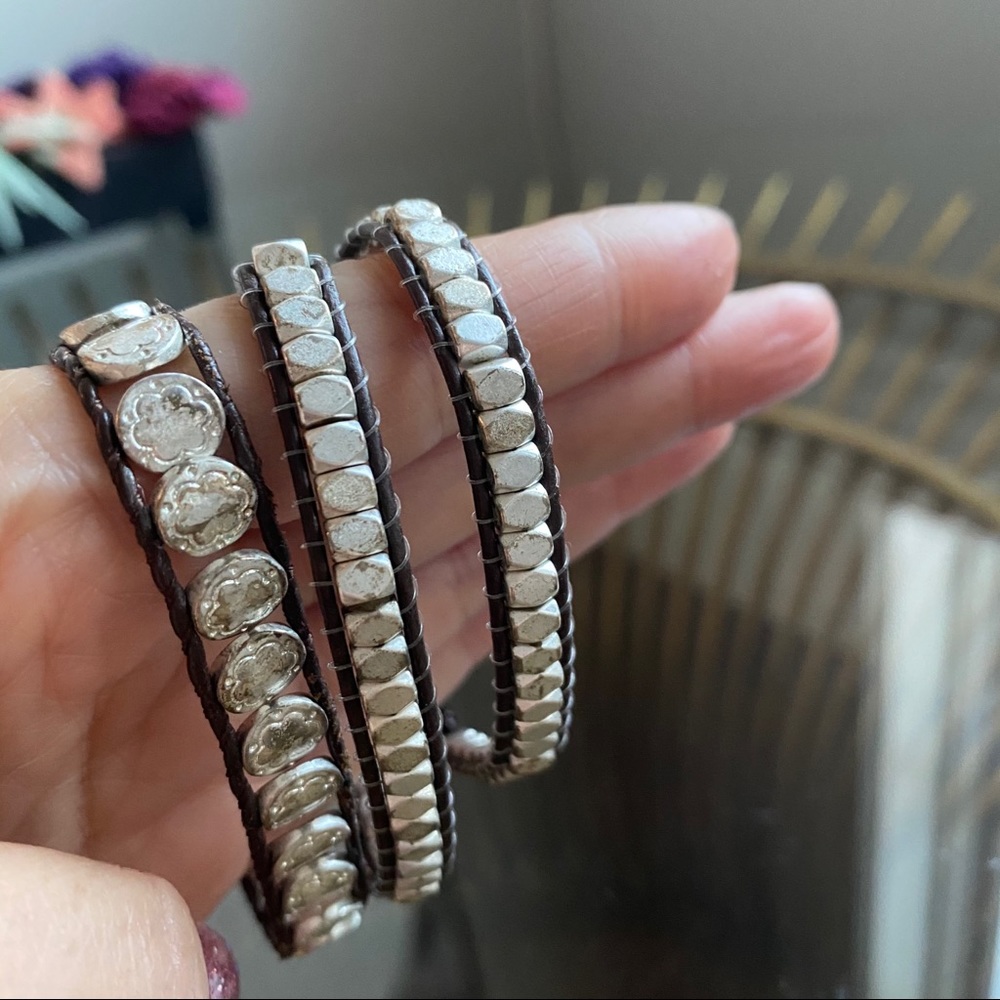 Bundle 2 Leather And Silver Bracelets - image 3
